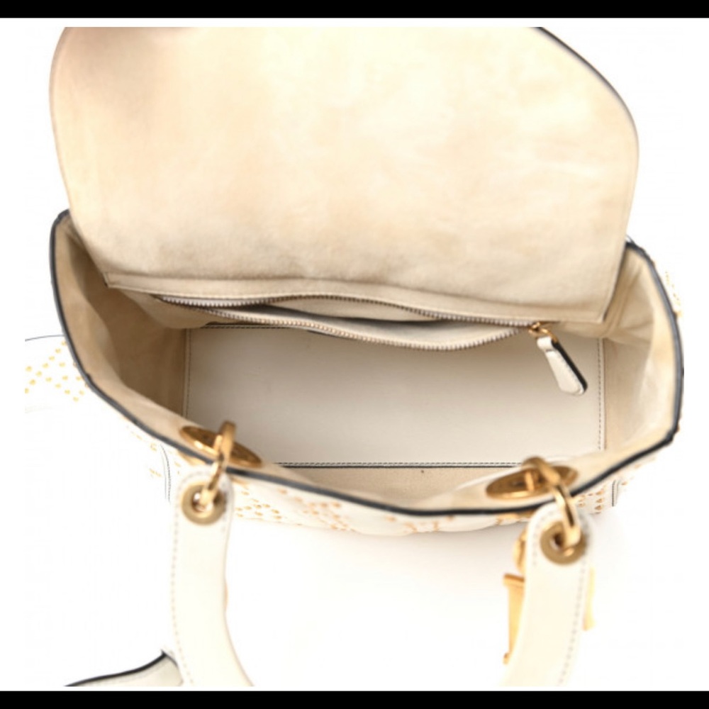 Christian Dior calfskin cannage brass studded medium Lady DIOR - Picture 7 of 13
